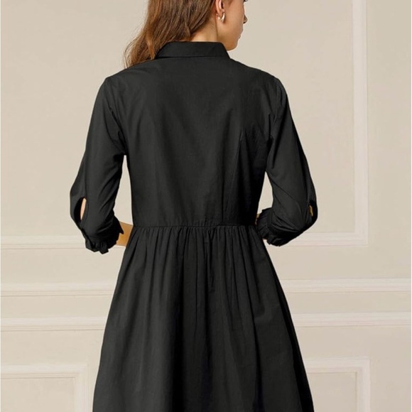 Allegra K Black Shirt Dress – Size L - Picture 3 of 4